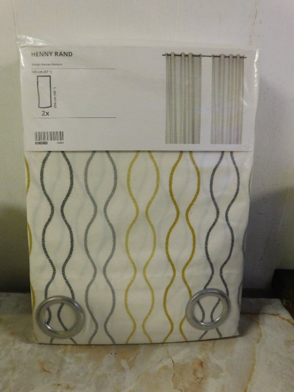 IKEA Henny Rand Curtain Panels (2 in Pack) 57" x 98" Geometric 403.157.10 NEW